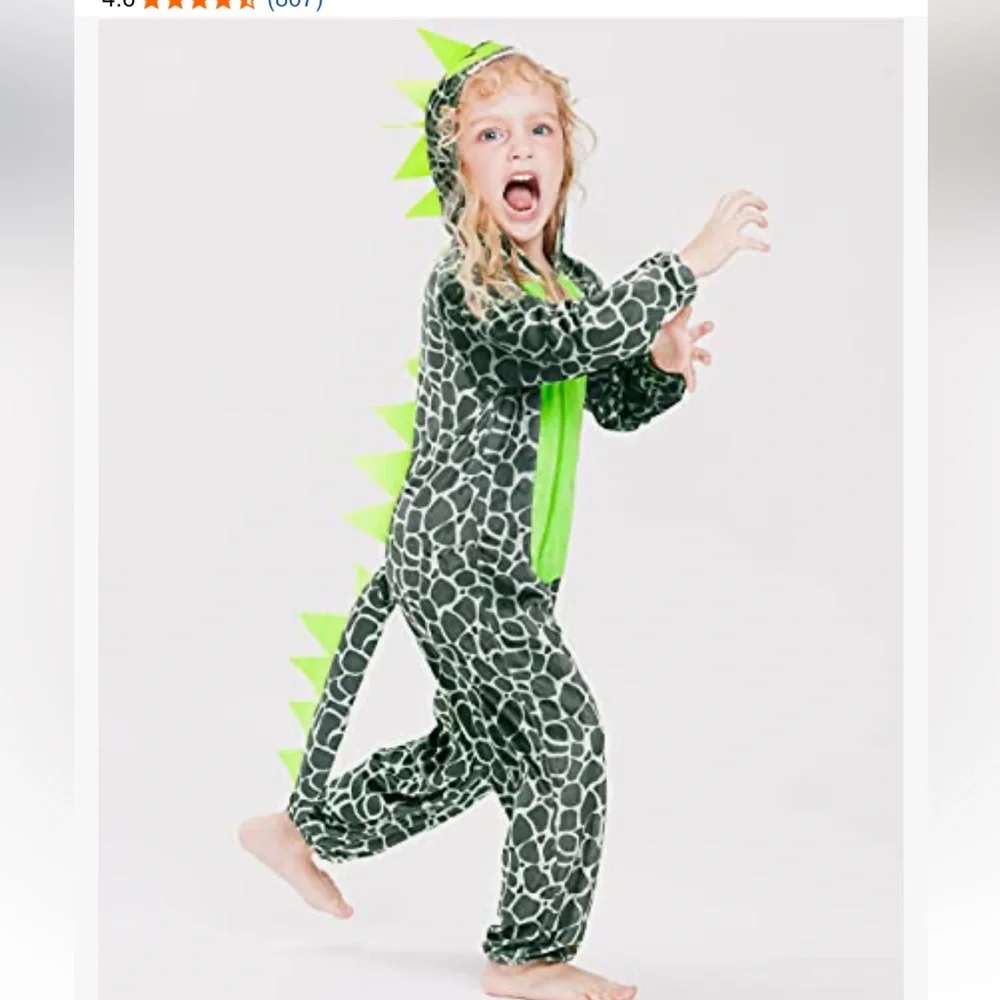 Unisex Kids Toddler Baby Dinosaur Costume, Hooded Dragon Romper Jumpsuit,